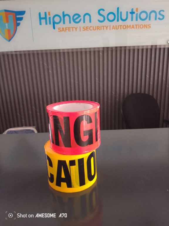 Yellow and Red Warning Caution Barricade Tape By Hiphen Solution