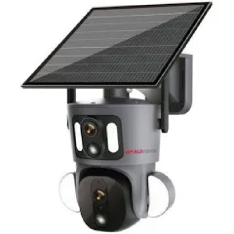 Solar-Powered Surveillance Camera with Dual Lenses by Hiphen Solutions