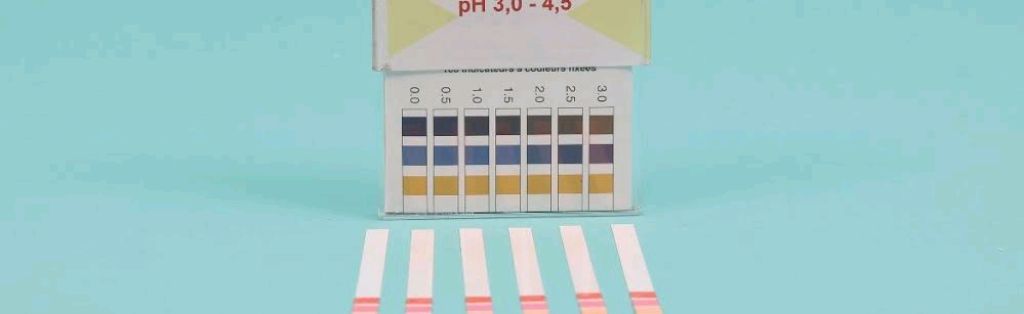 Acidity indicator paper test strips by Scantrik