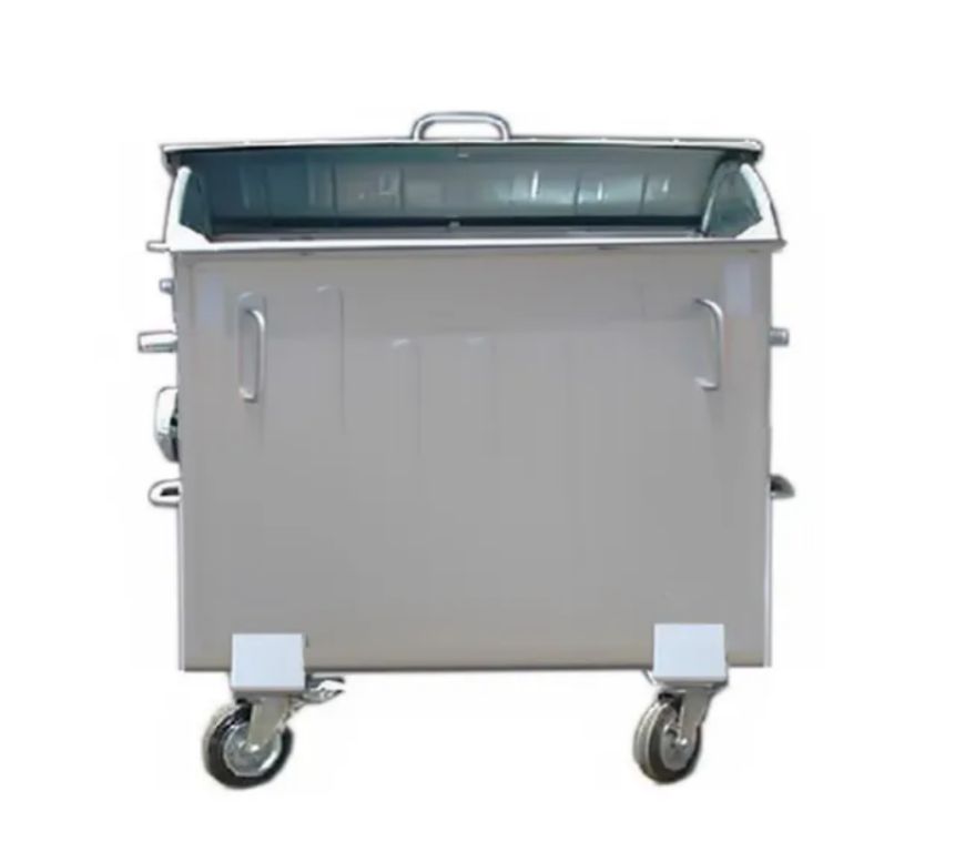 1100L stainless steel outdoor waste bin by Scantrik