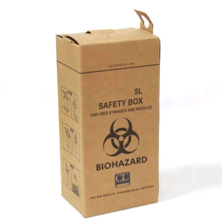 High-Quality 5L Biohazard Safety Brown Box (25pcs) by Scantrik