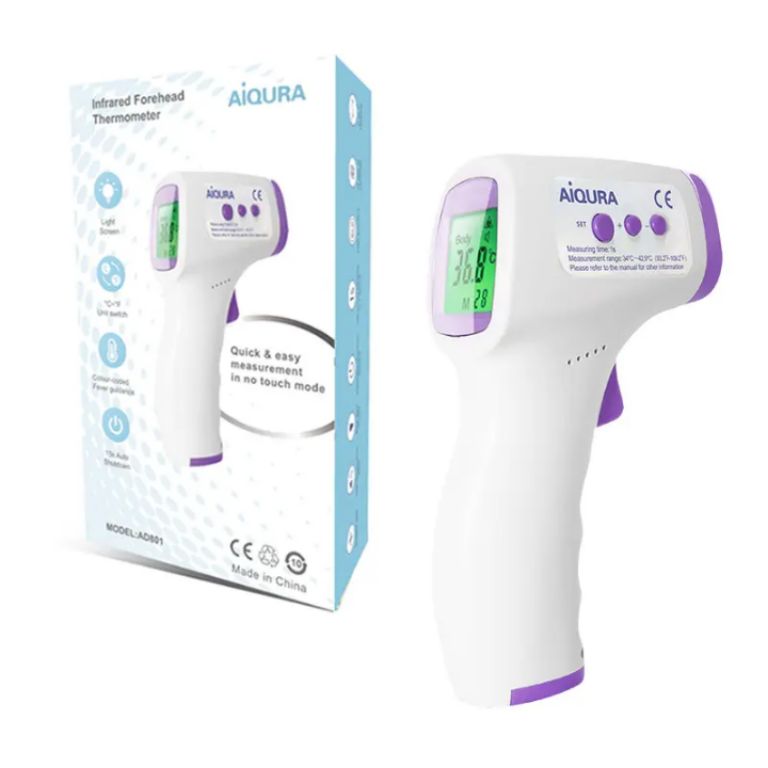 Clinical Convenient Aiqura Infrared Forehead Thermometer by Scantrik