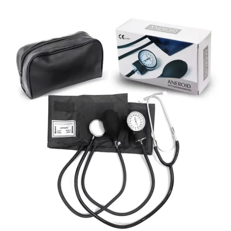 Clinical Used Aneroid Sphygmomanometer Short Cuff & Double Stethoscope by Scantrik
