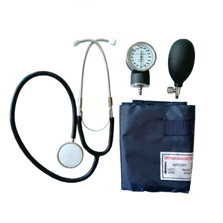 Portable Aneroid Sphygmomanometer Short Cuff & Double Stethoscope by Scantrik