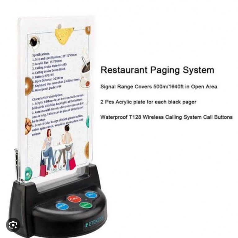 Wireless Call Button with Menu Holder by Hiphen solutions