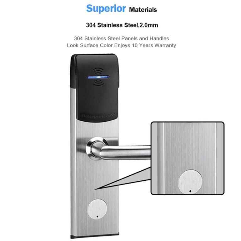 Silver hotel key cardlock by Hiphen solutions