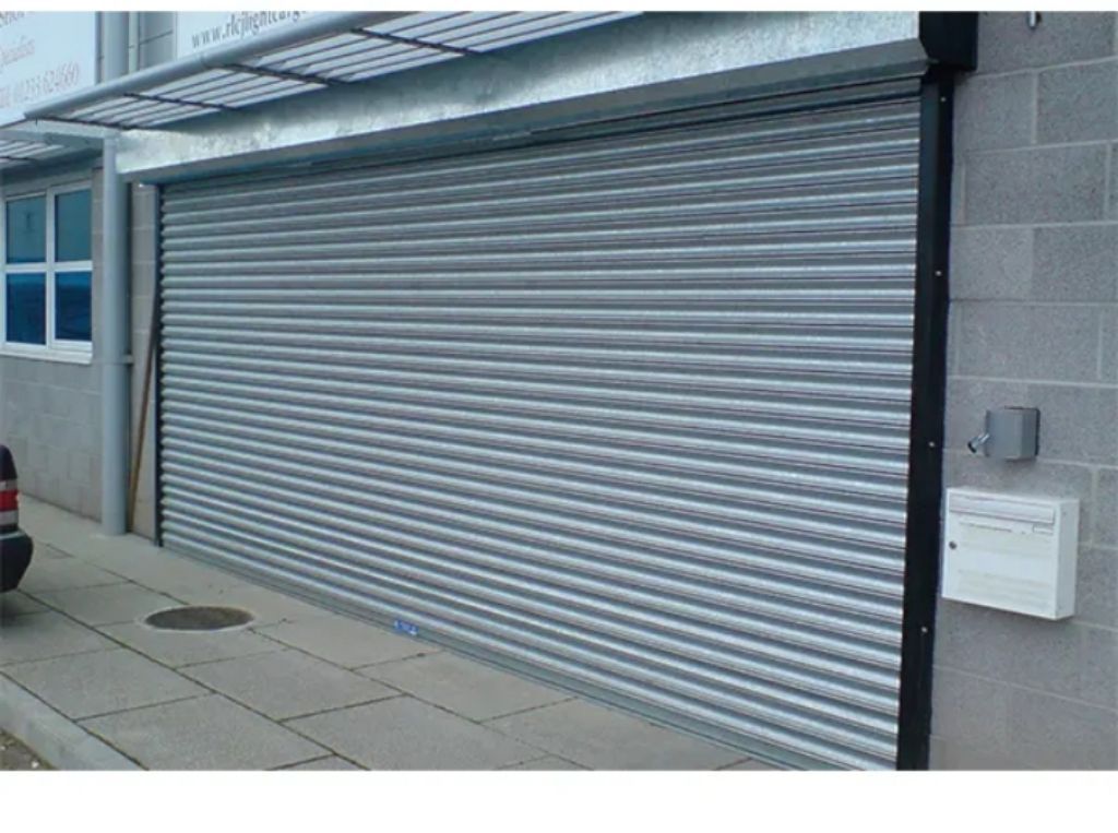 Weatherproof 5000mm *3000mm automatic non perforated shutter door with accessories and motor by Hiphen solutions