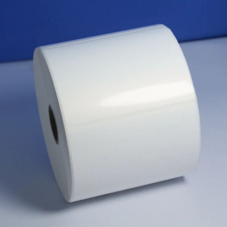 Adhesive White badge paper roll by Hiphen solutions