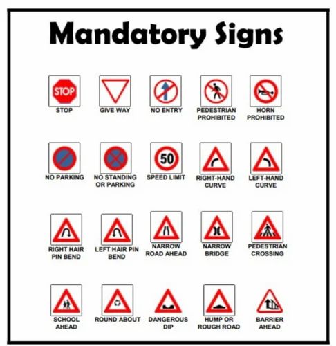 Mandatory traffic signs 60cm*60cm by Hiphen solutions