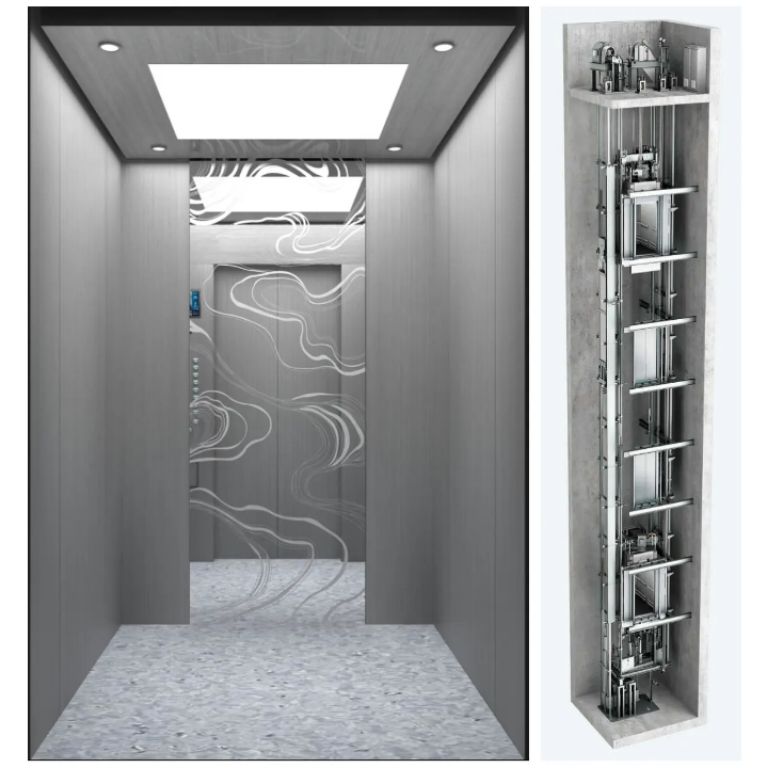 4-Floor Passenger Elevator with Polished Steel Finish by Home lift elevator