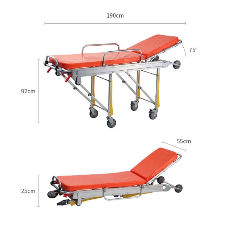 Lightweight Foldable Ambulance Cot by Scantrik