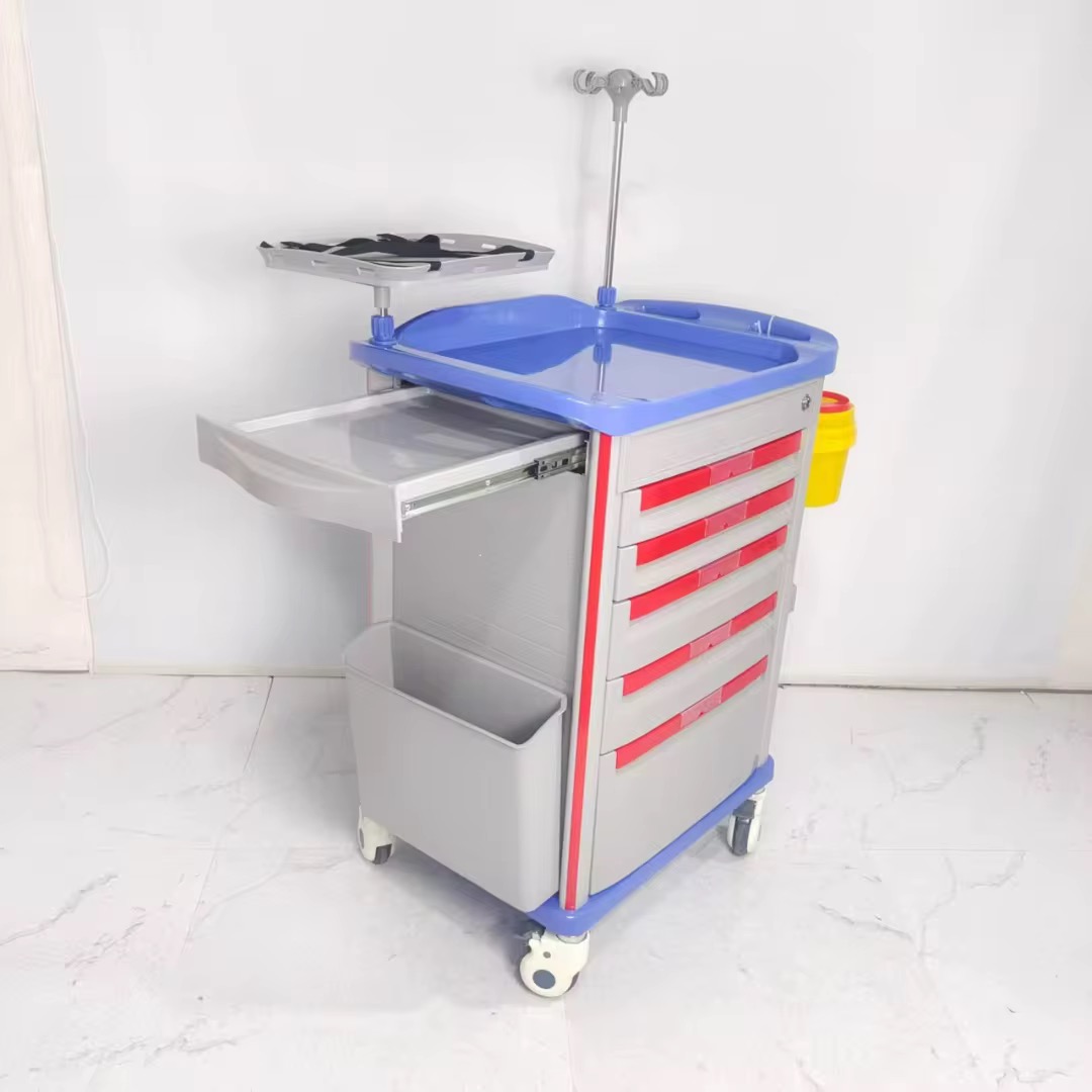 Anesthesia drug hospital trolley with lockable drawers in Nigeria by Scantrik