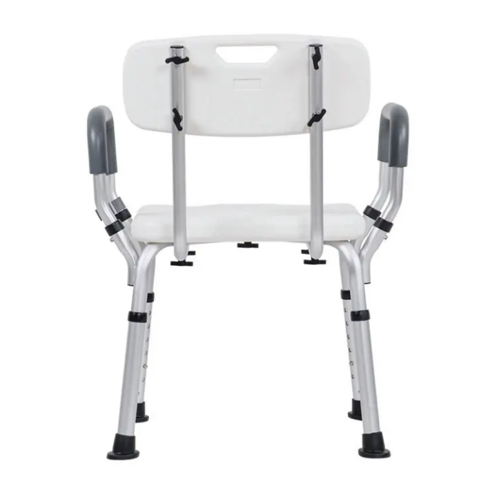 Shower chair with black rest & crossed base for home use in Nigeria by Scantrik