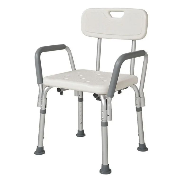 Shower chair with black rest & crossed base with back support in Nigeria by Scantrik