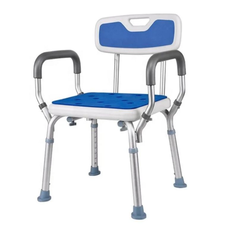 Shower chair with black rest & crossed base installation in Nigeria by Scantrik