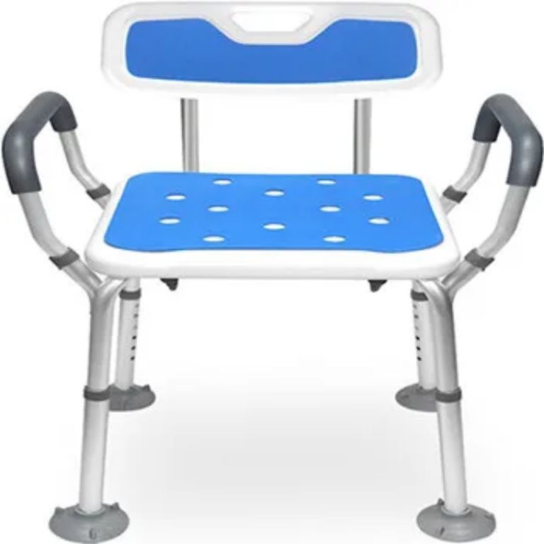Shower chair with black rest & crossed base dealer in Nigeria by Scantrik