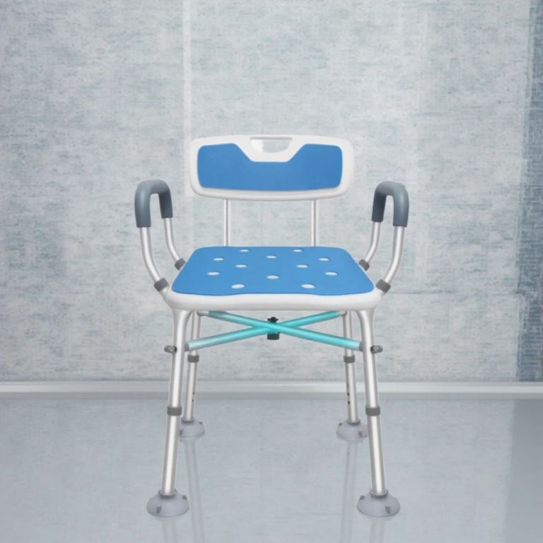 Shower chair with black rest & crossed base company in Nigeria by Scantrik