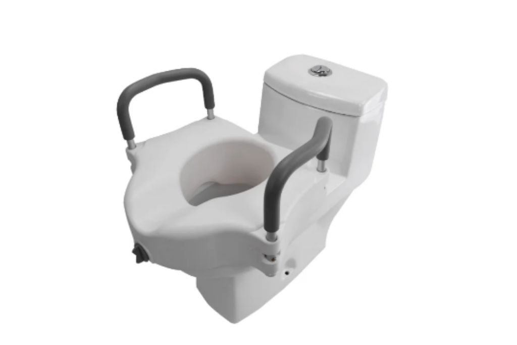 Toilets set Raiser with handles for hospital use in Nigeria by Scantrik