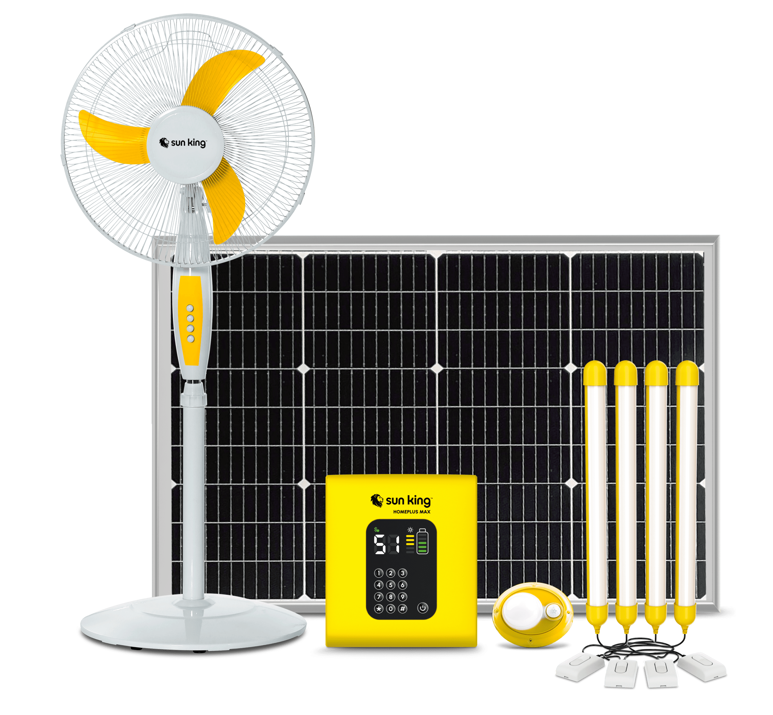 Reliable Sun King HomePlus Max + Pedestal Fan Bundle Seller By Lumett