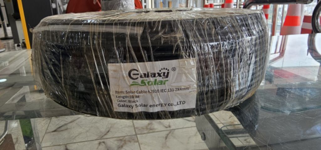 Galaxy Solar PV DC Cable 2Core x 4mm 100Metre Roll Black by Lumett