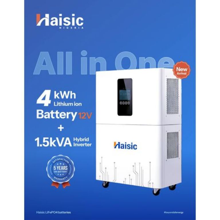 Haisic 1.5kVA Hybrid Inverter + 4kWh Lithium Battery All-In-One Solar Generator – (Solar Panel not Inclusive) by Lumett