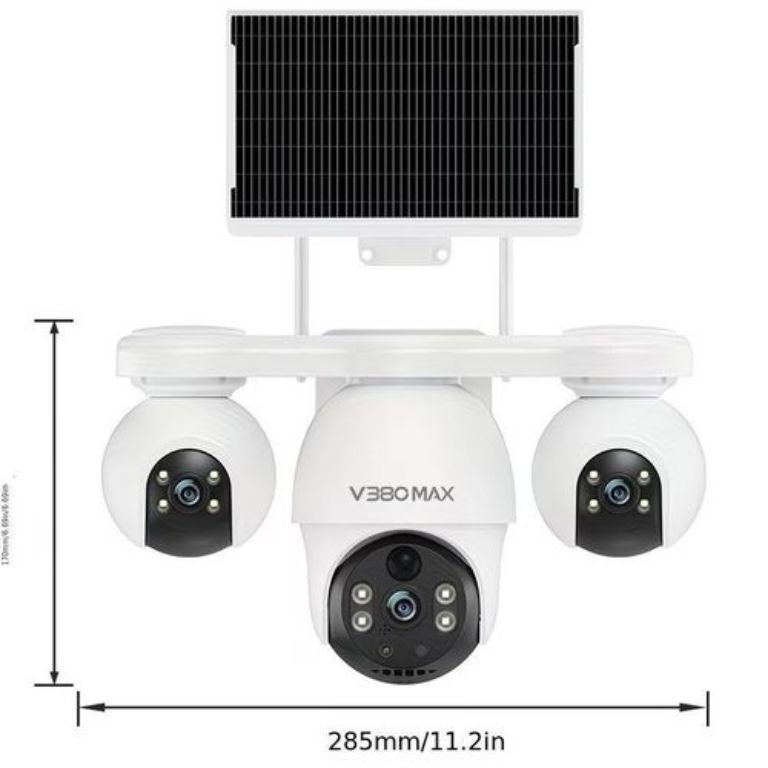 3 Lens P19-L V380 Max 4G Solar Camera (White) with Remote Live View by Lumett