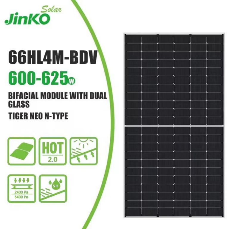 Jinko 615W Tiger Neo N-Type Bifacial Solar Panel (66HL4M) by Lumett