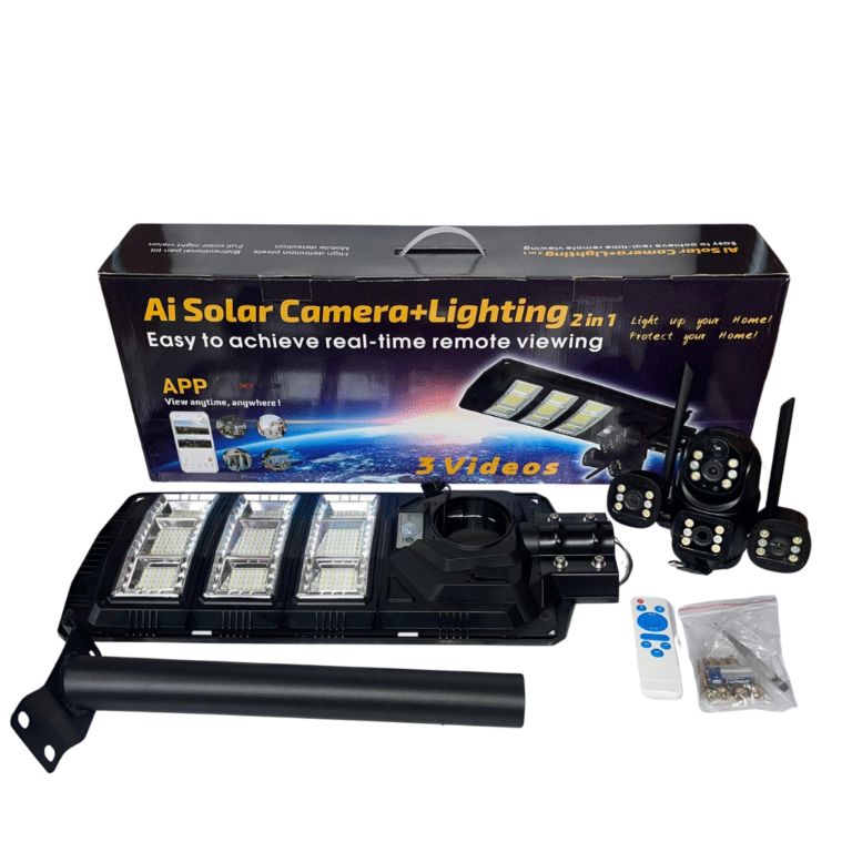 4 Lens AI 4G Solar Camera with Street Light (2-in-1) by Lumett